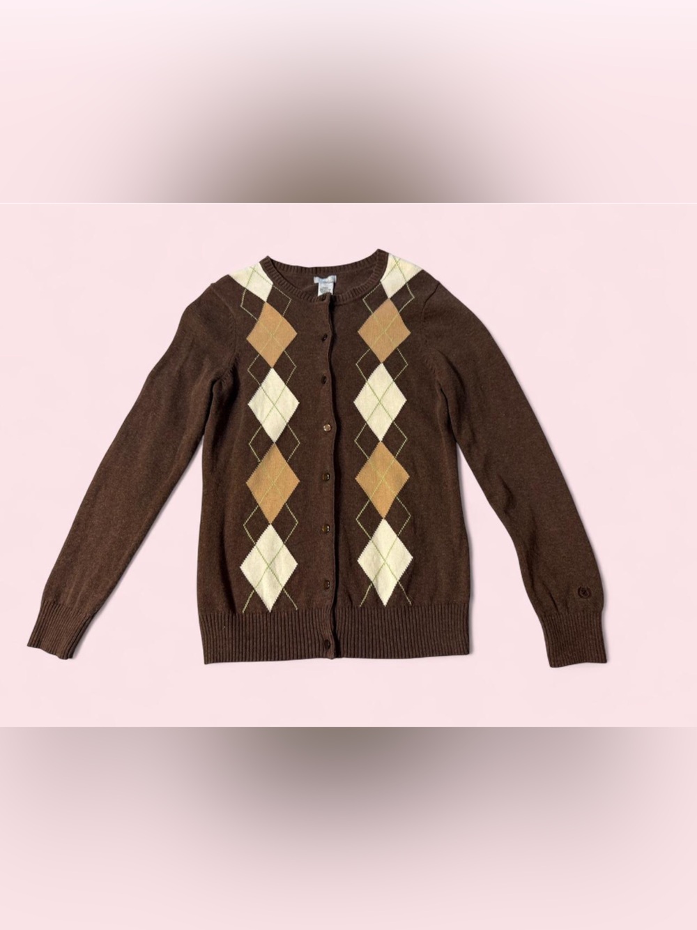 Women’s XS Vintage Izod Golf Argyle Button Up Fall Layering Preppy Cardigan